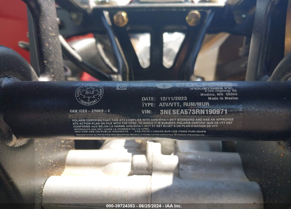 2024 POLA SPORTSMAN 570 VIN: 3NESEA573RN190971