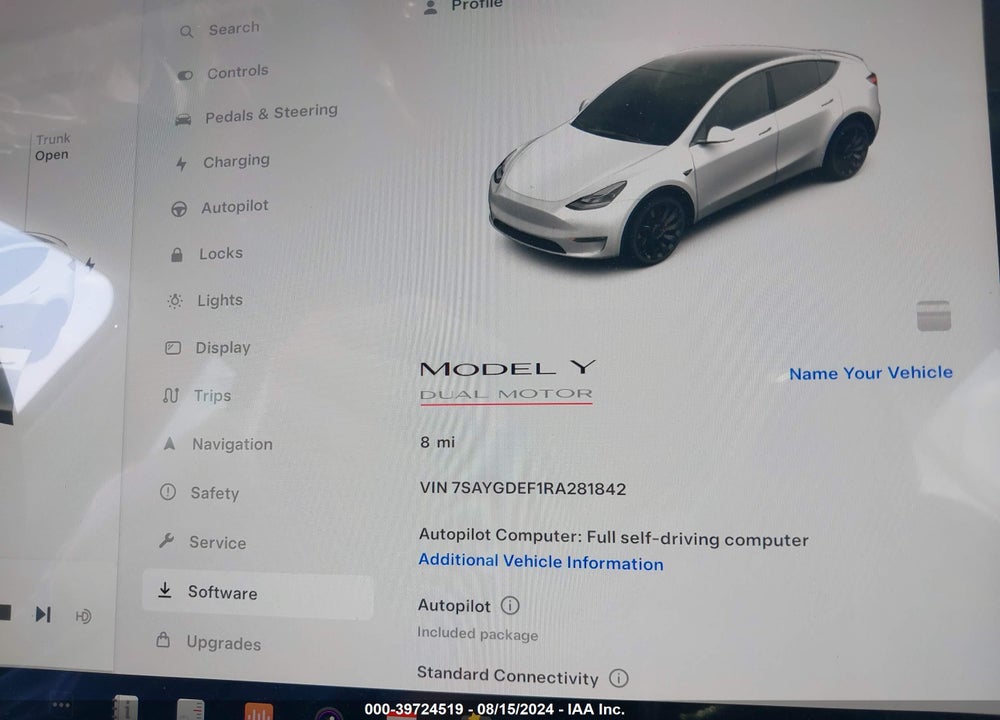 2024 TESLA MODEL Y PERFORMANCE DUAL MOTOR ALL-WHEEL DRIVE VIN: 7SAYGDEF1RA281842