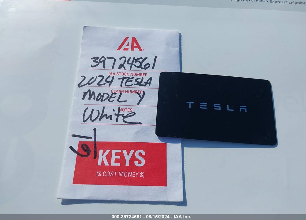 2024 TESLA MODEL Y PERFORMANCE DUAL MOTOR ALL-WHEEL DRIVE VIN: 7SAYGDEF6RA278452