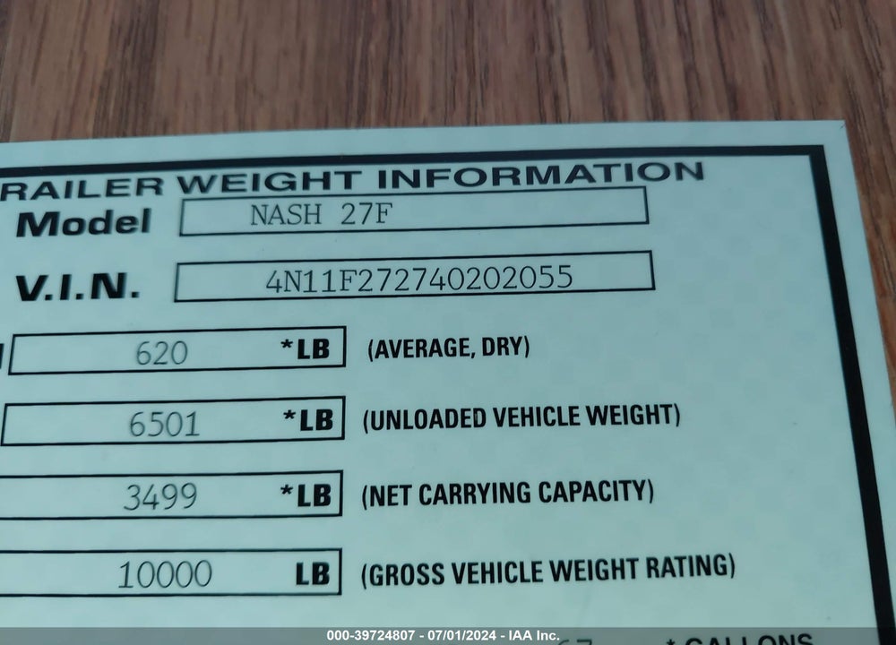 2004 NASH OTHER VIN: 4N11F272740202055