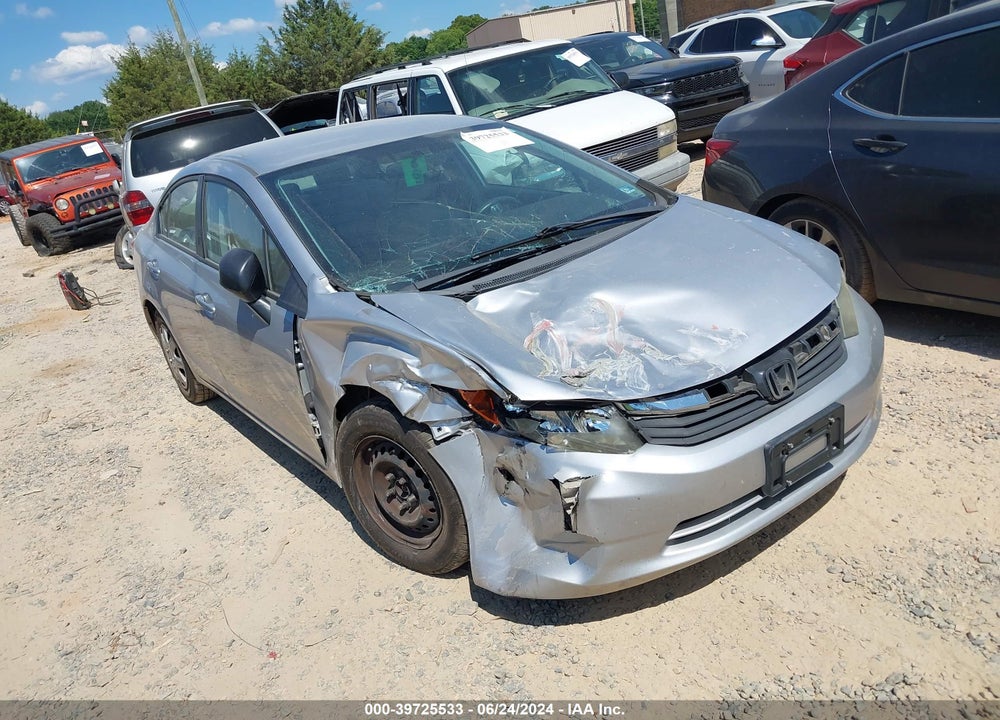 2012 HONDA CIVIC LX VIN: 19XFB2F59CE046912