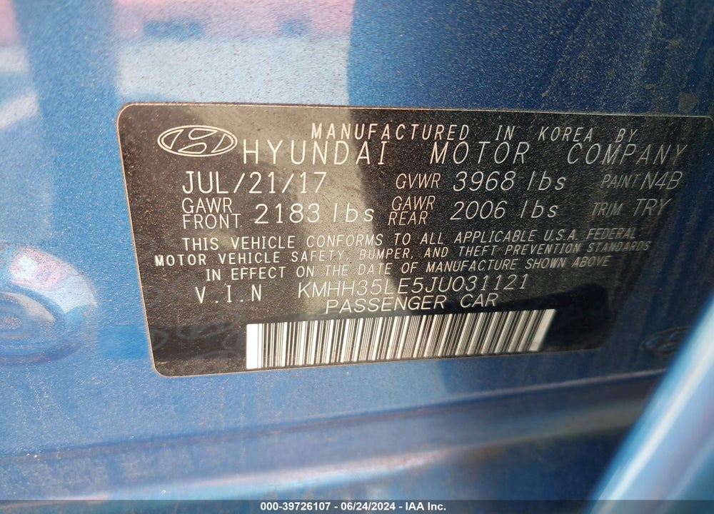 2018 HYUNDAI ELANTRA GT VIN: KMHH35LE5JU031121