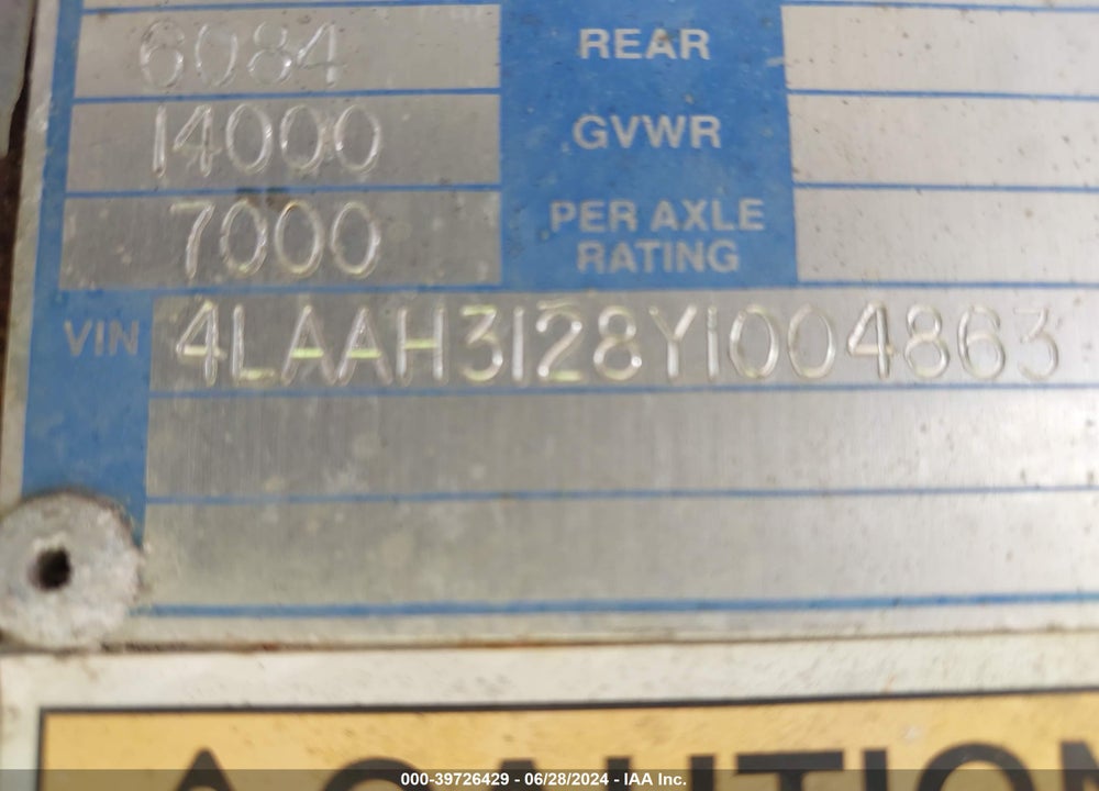 2000 EXXISS ALUMINUM TRAILERS STOCK TRAILER VIN: 4LAAH3128Y1004863