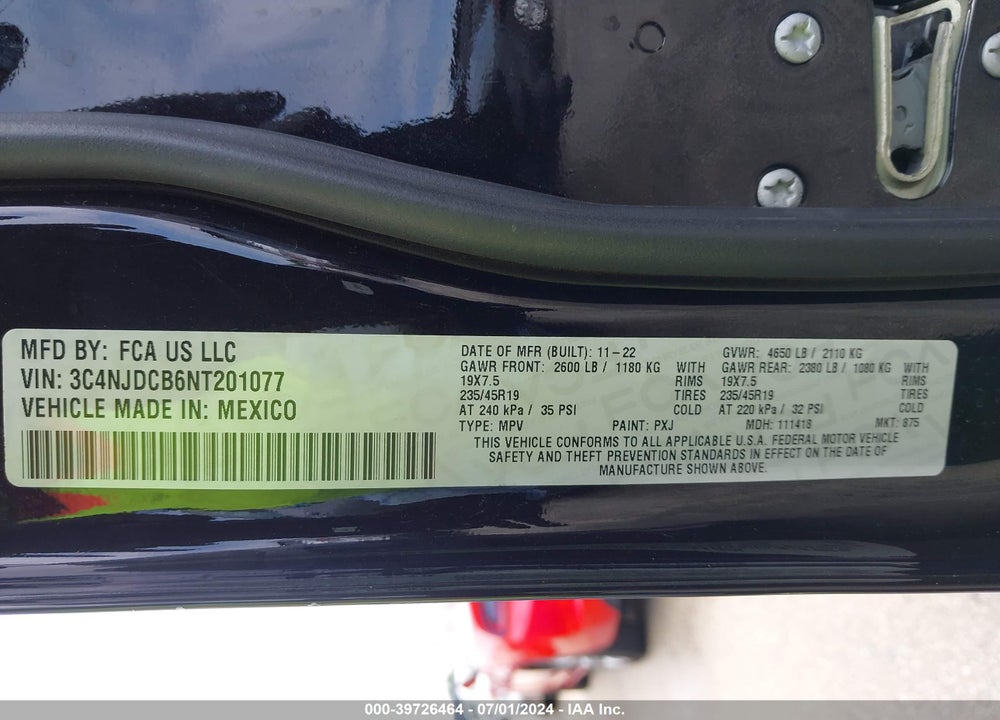 2022 JEEP COMPASS LIMITED 4X4 VIN: 3C4NJDCB6NT201077