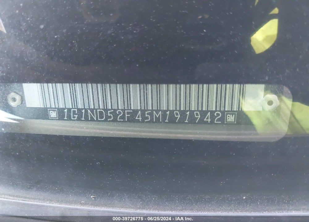 2005 CHEVROLET CLASSIC VIN: 1G1ND52F45M191942