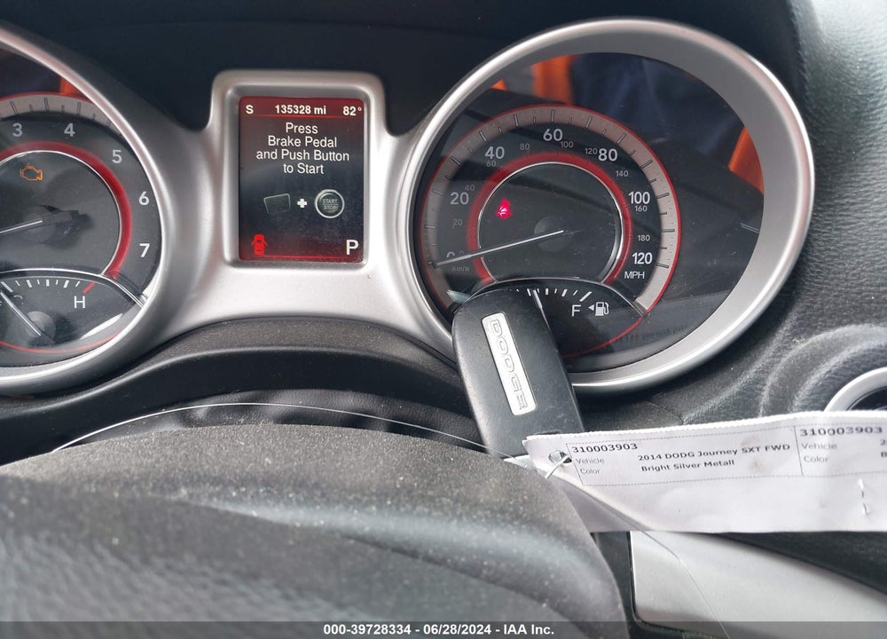 2014 DODGE JOURNEY SXT VIN: 3C4PDCBB1ET287748
