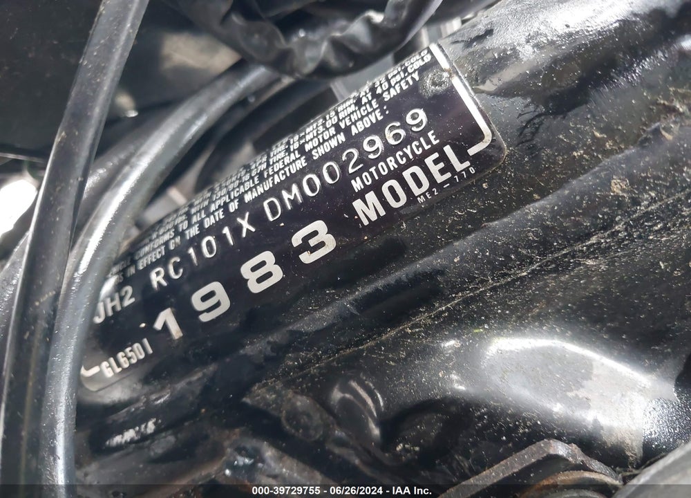 1983 HONDA GL650 I VIN: JH2RC101XDM002969