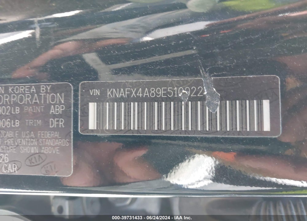 2014 KIA FORTE EX VIN: KNAFX4A89E5109226