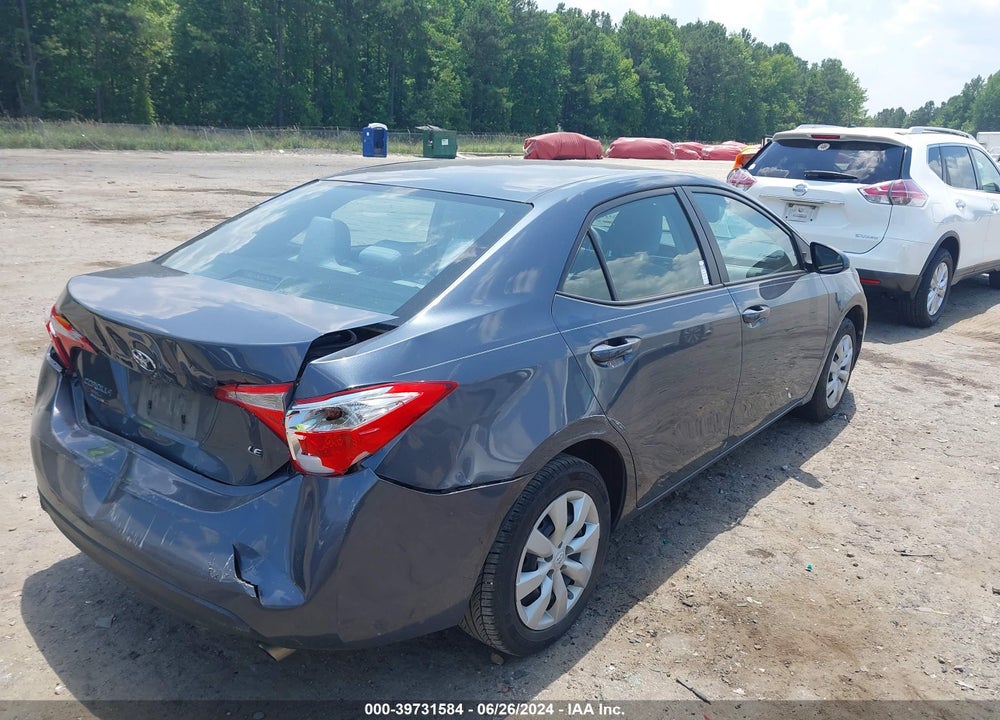 2016 TOYOTA COROLLA LE VIN: 2T1BURHE6GC726401