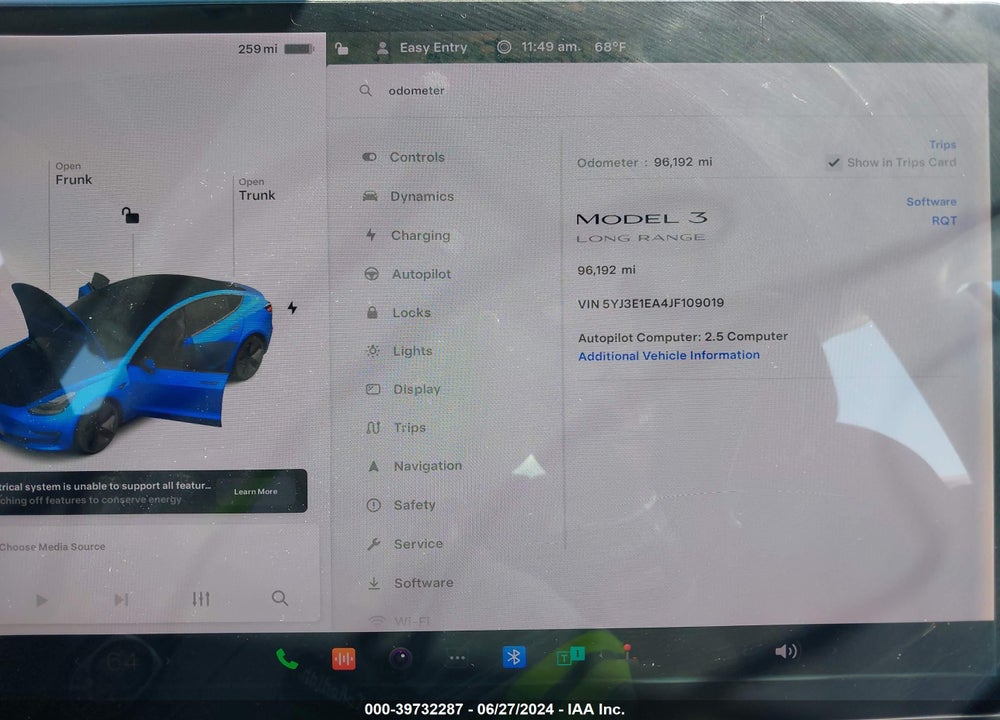 2018 TESLA MODEL 3 VIN: 5YJ3E1EA4JF109019