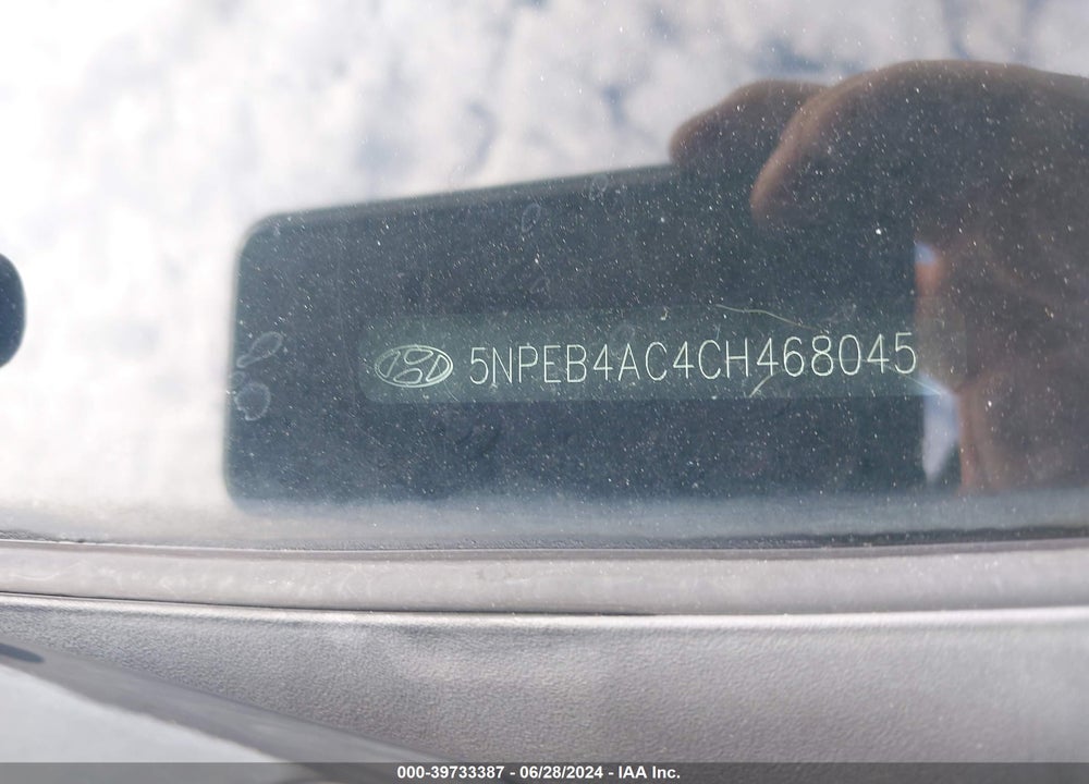 2012 HYUNDAI SONATA GLS VIN: 5NPEB4AC4CH468045