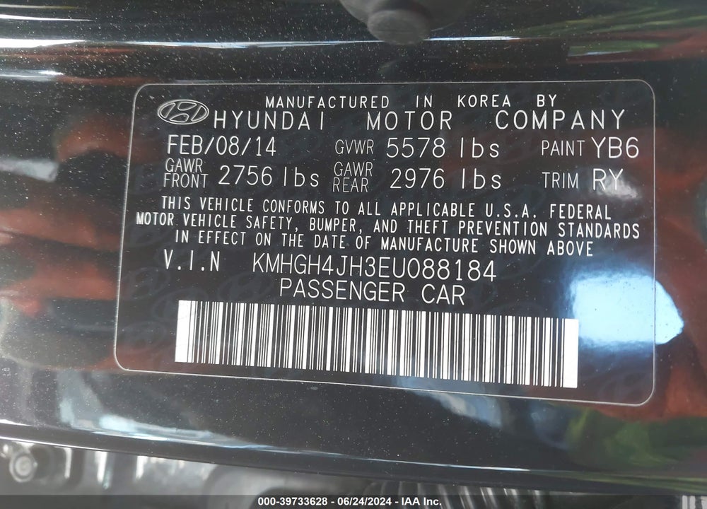 2014 HYUNDAI EQUUS SIGNATURE VIN: KMHGH4JH3EU088184