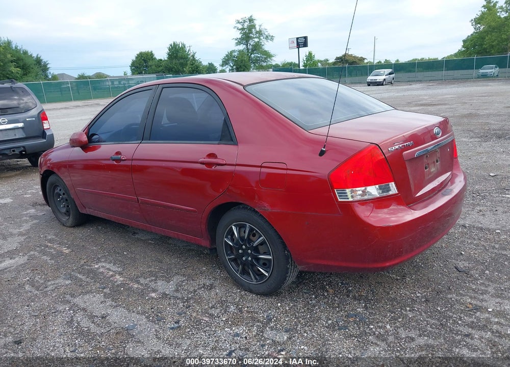 2009 KIA SPECTRA EX VIN: KNAFE221095586550