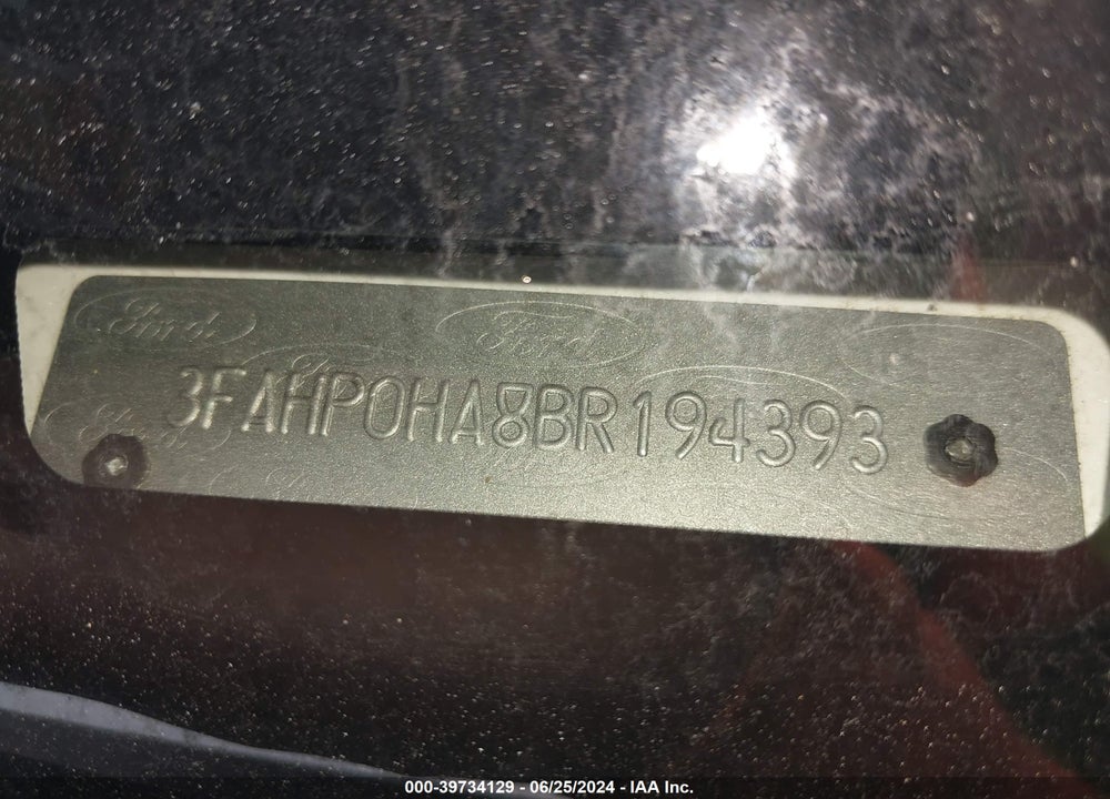 2011 FORD FUSION SE VIN: 3FAHP0HA8BR194393