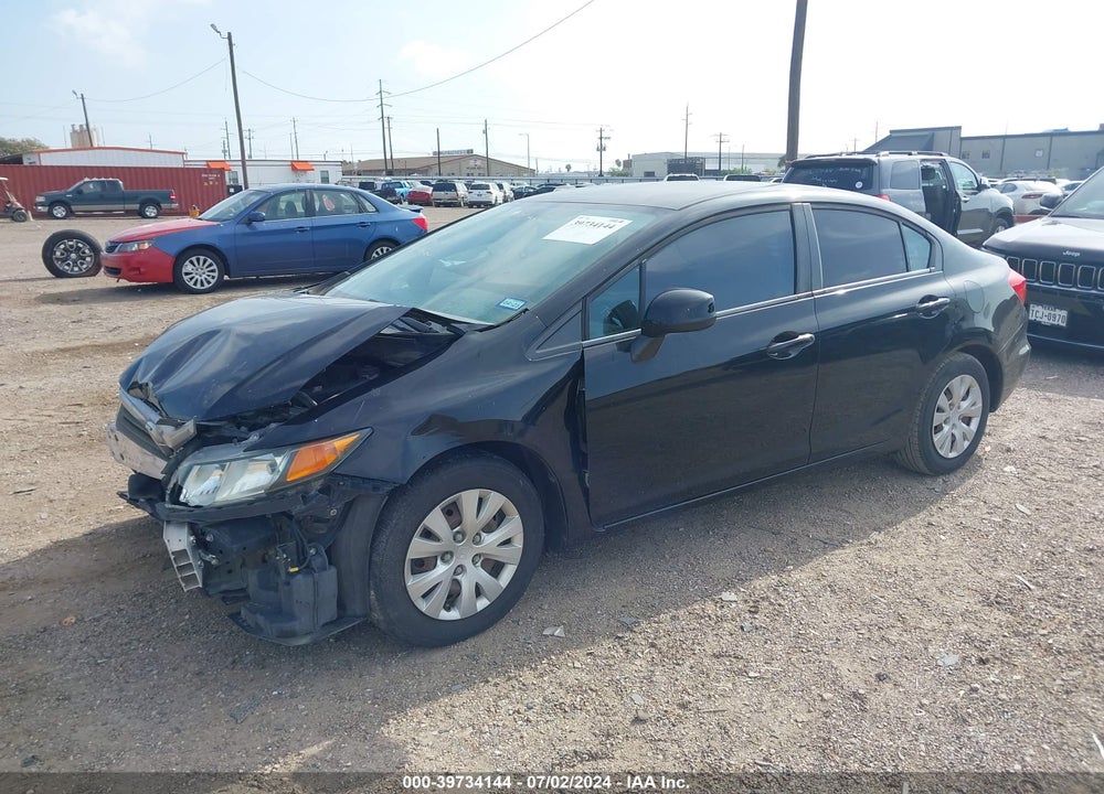 2012 HONDA CIVIC LX VIN: 2HGFB2F5XCH300200