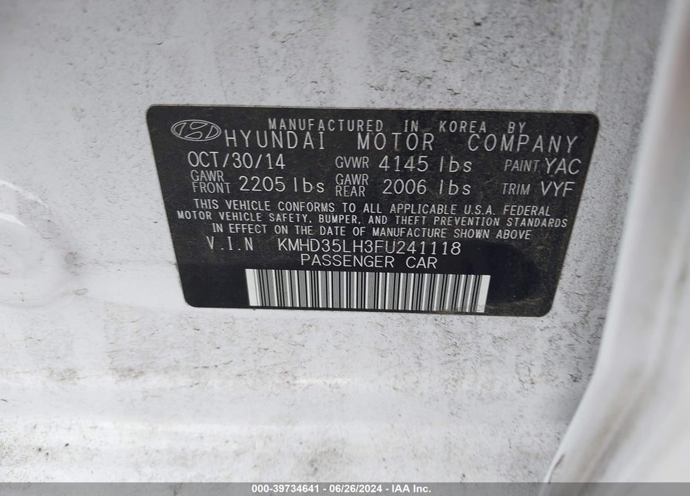 2015 HYUNDAI ELANTRA GT VIN: KMHD35LH3FU241118