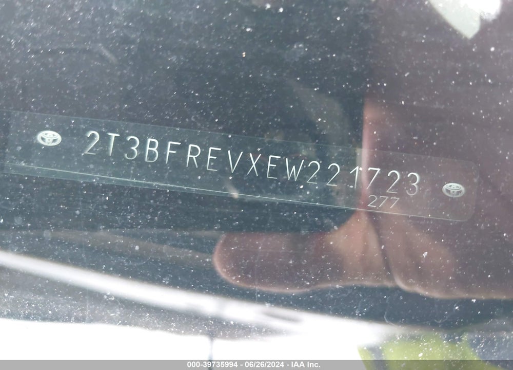 2014 TOYOTA RAV4 VIN: 2T3BFREVXEW221723
