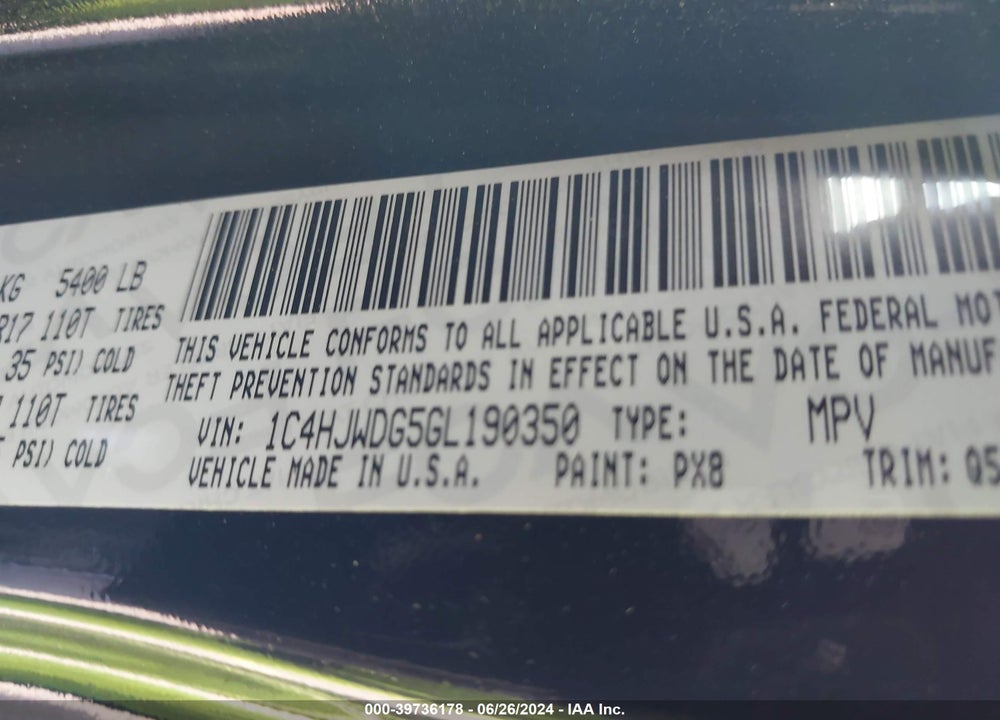 2016 JEEP WRANGLER UNLIMITED BLACK BEAR VIN: 1C4HJWDG5GL190350