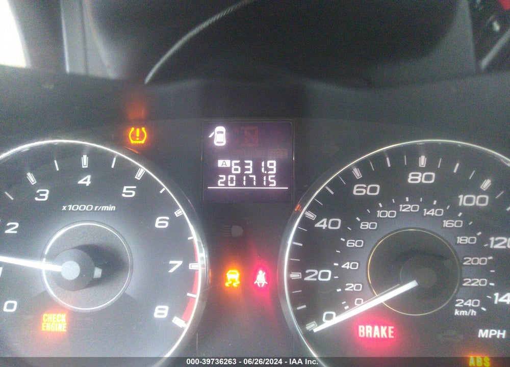 2012 SUBARU OUTBACK 2.5I PREMIUM VIN: 4S4BRBCC6C1226960