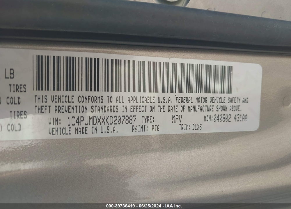 2019 JEEP CHEROKEE LIMITED 4X4 VIN: 1C4PJMDXXKD207887