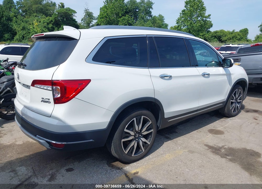 2021 HONDA PILOT AWD ELITE VIN: 5FNYF6H09MB000577