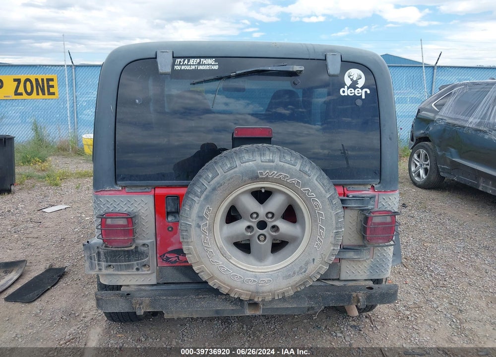 1999 JEEP WRANGLER SE VIN: 1J4FY29PXXP409102