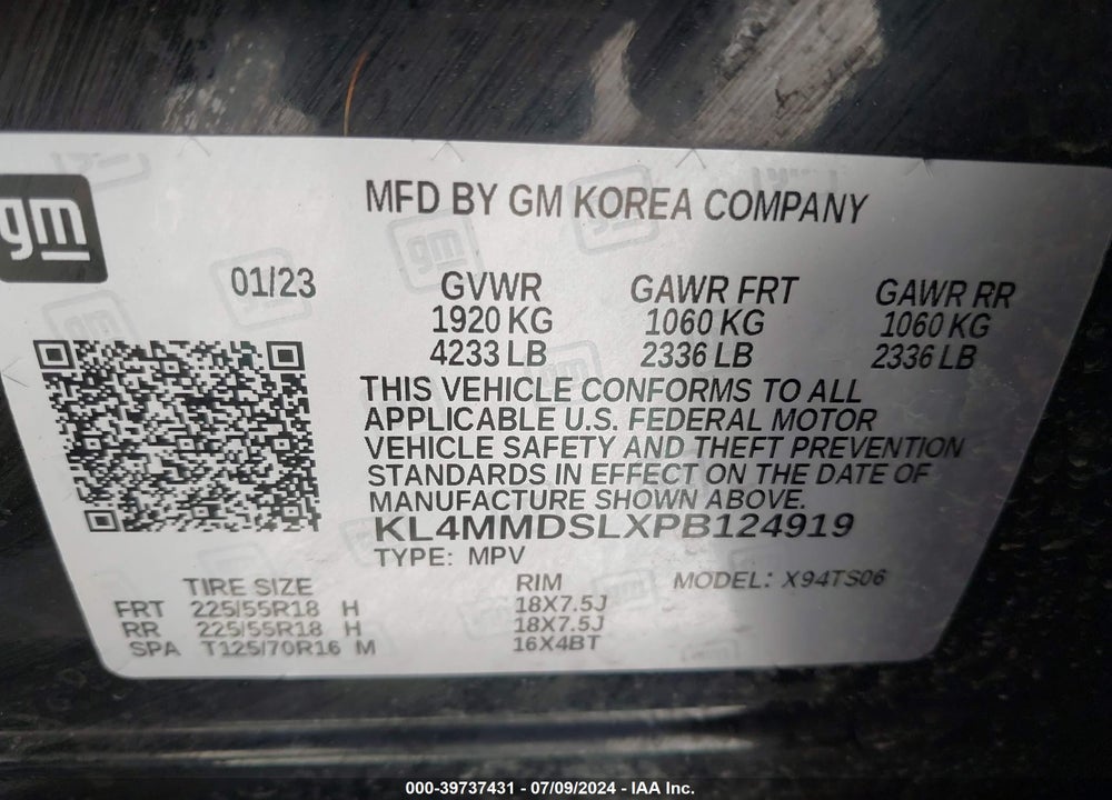 2023 BUICK ENCORE GX VIN: KL4MMDSLXPB124919