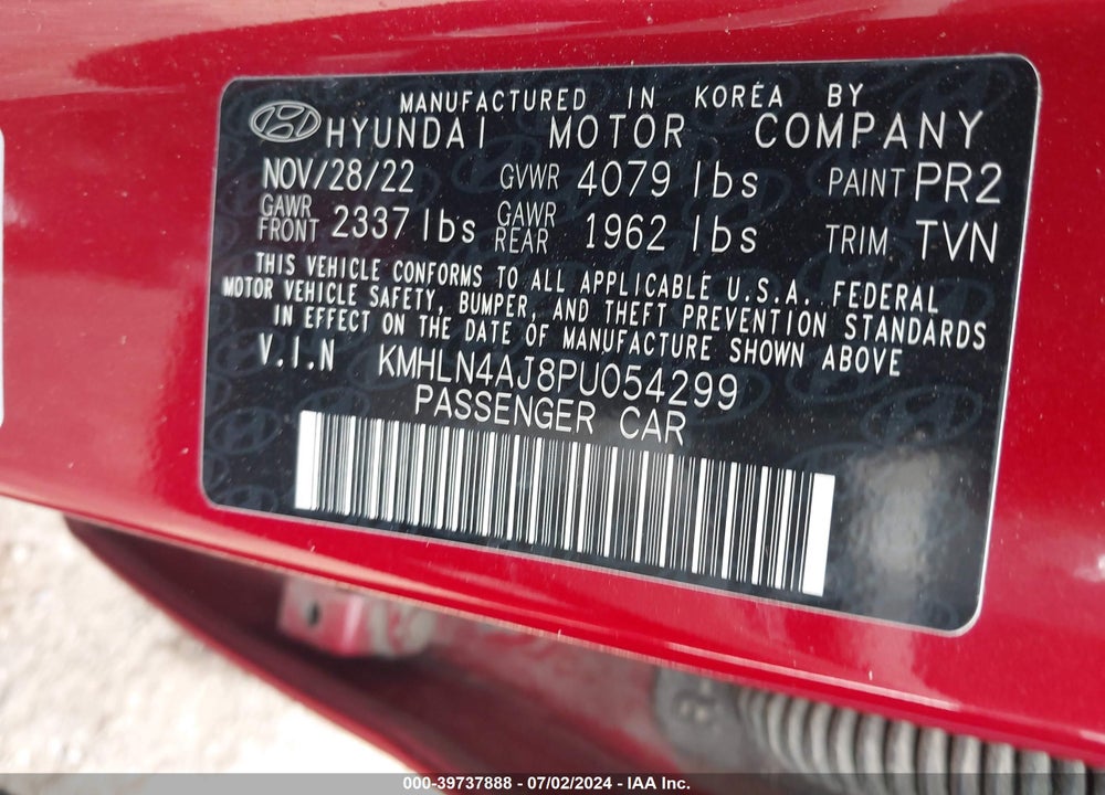 2023 HYUNDAI ELANTRA HYBRID VIN: KMHLN4AJ8PU054299