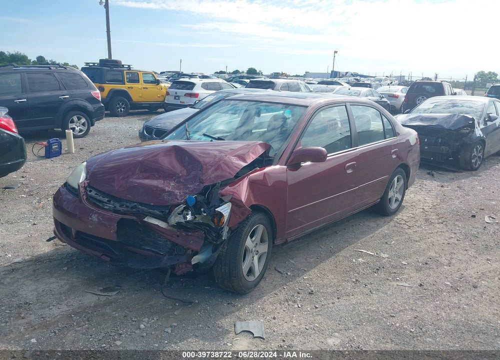 2004 HONDA CIVIC EX VIN: 2HGES26854H524465