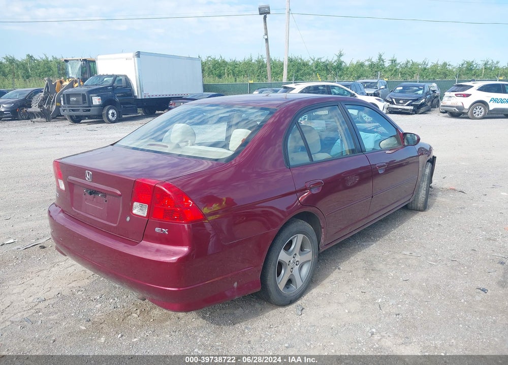 2004 HONDA CIVIC EX VIN: 2HGES26854H524465