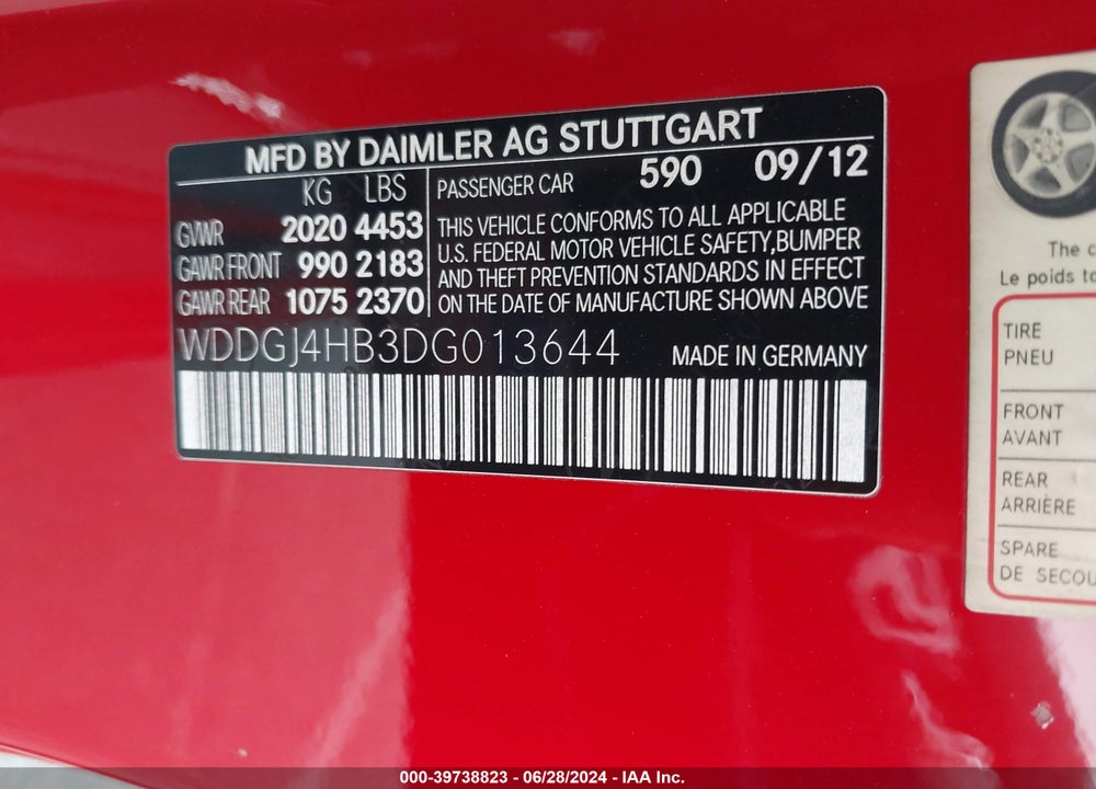 2013 MERCEDES-BENZ C 250 VIN: WDDGJ4HB3DG013644