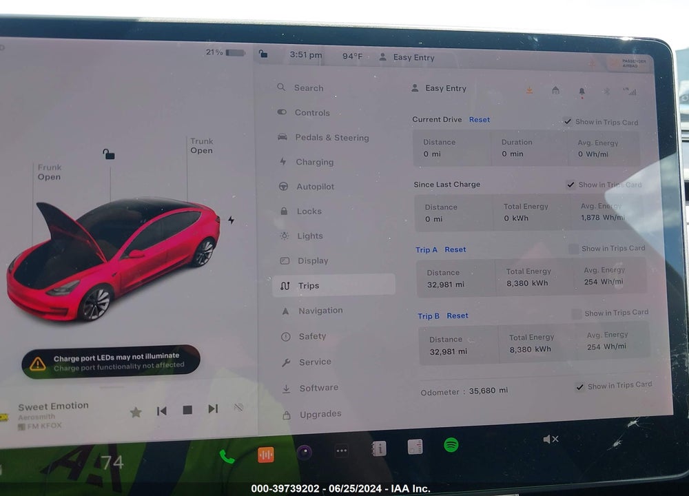 2021 TESLA MODEL 3 STANDARD RANGE PLUS REAR-WHEEL DRIVE VIN: 5YJ3E1EA7MF873029