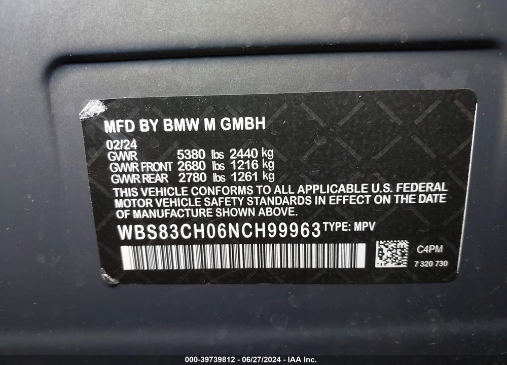 2020 BMW M5 VIN: WBSJF0C02LCD06873
