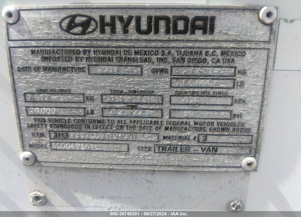 2009 HYUNDAI TRANSLEAD INC HYUNDAI TRANSLEAD INC VIN: 3H3V532C09T194001