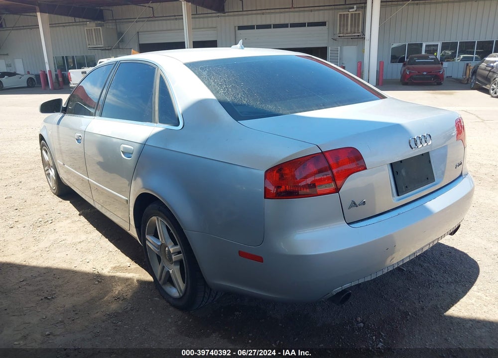 2007 AUDI A4 2.0T VIN: WAUAF78E37A137253