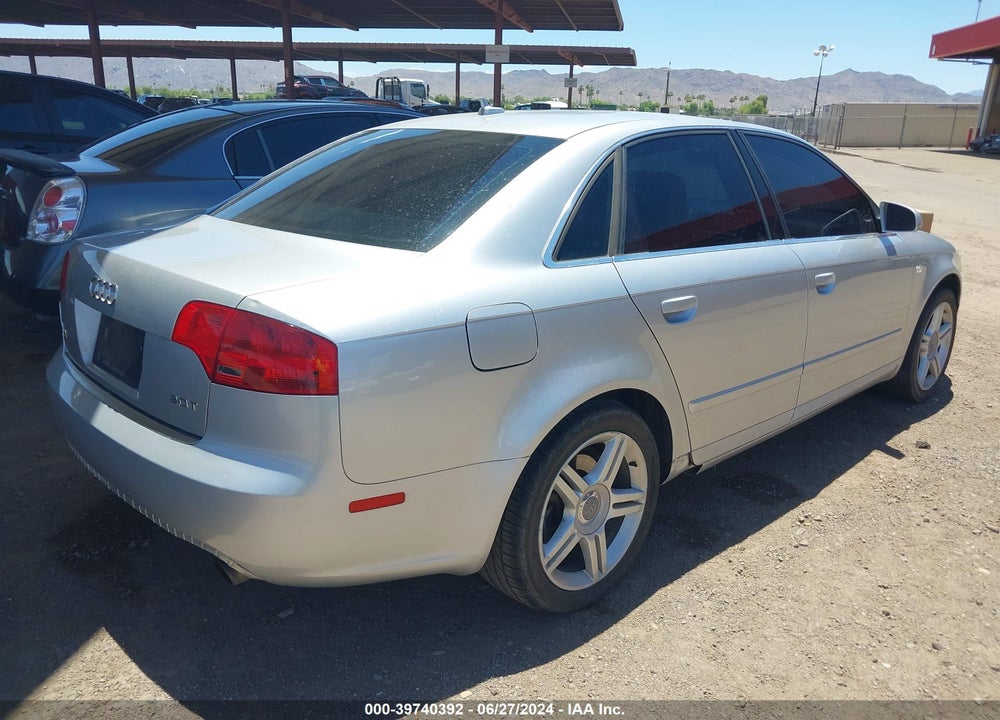 2007 AUDI A4 2.0T VIN: WAUAF78E37A137253