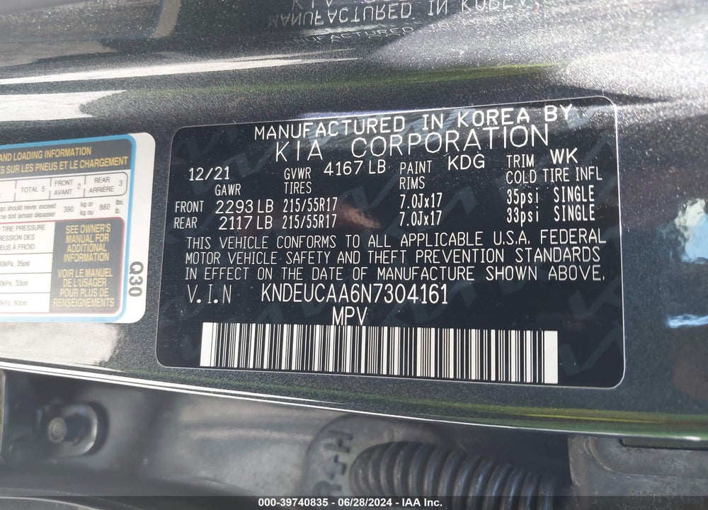 2022 KIA SELTOS S VIN: KNDEUCAA6N7304161