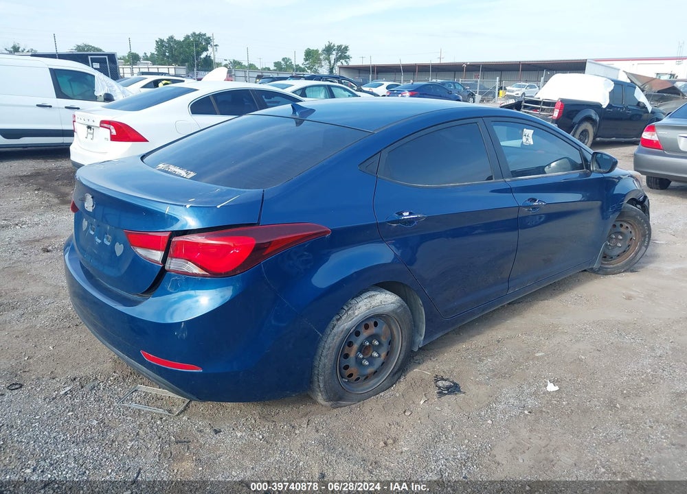 2016 HYUNDAI ELANTRA SE VIN: KMHDH4AE3GU516864
