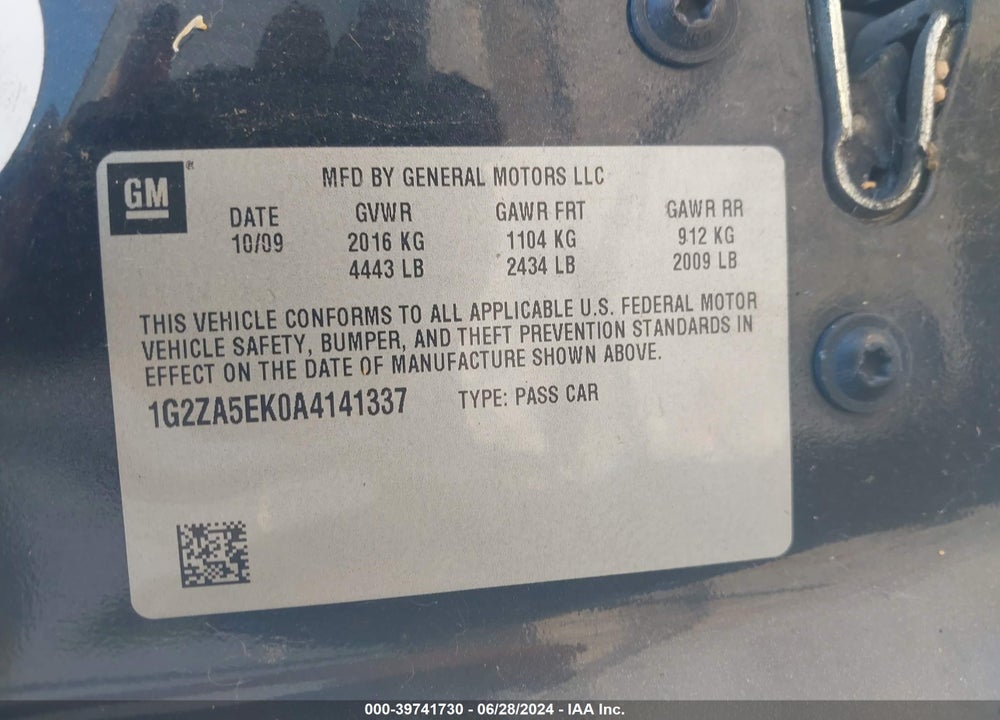 2010 PONTIAC G6 VIN: 1G2ZA5EK0A4141337
