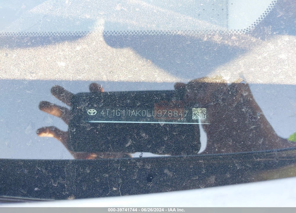 2020 TOYOTA CAMRY SE VIN: 4T1G11AK0LU978847