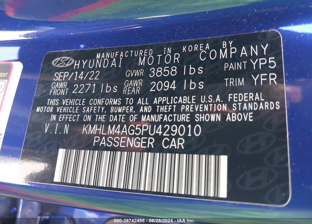 2023 HYUNDAI ELANTRA SEL VIN: KMHLM4AG5PU429010