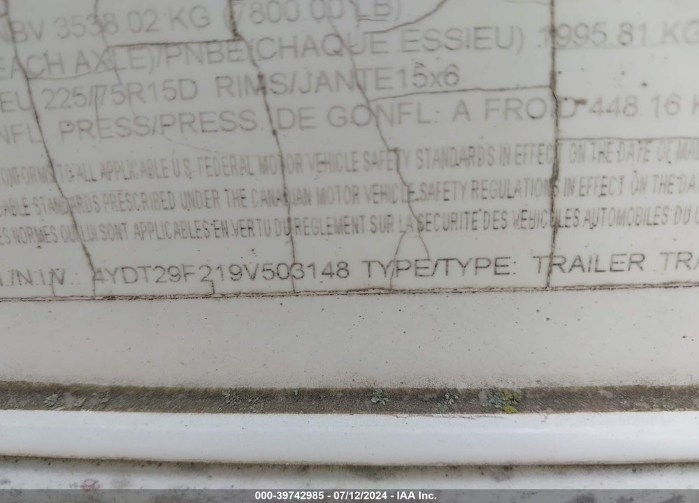 2009 KEYSTONE COUGAR X-LITE SERIES VIN: 4YDT29F219V503148