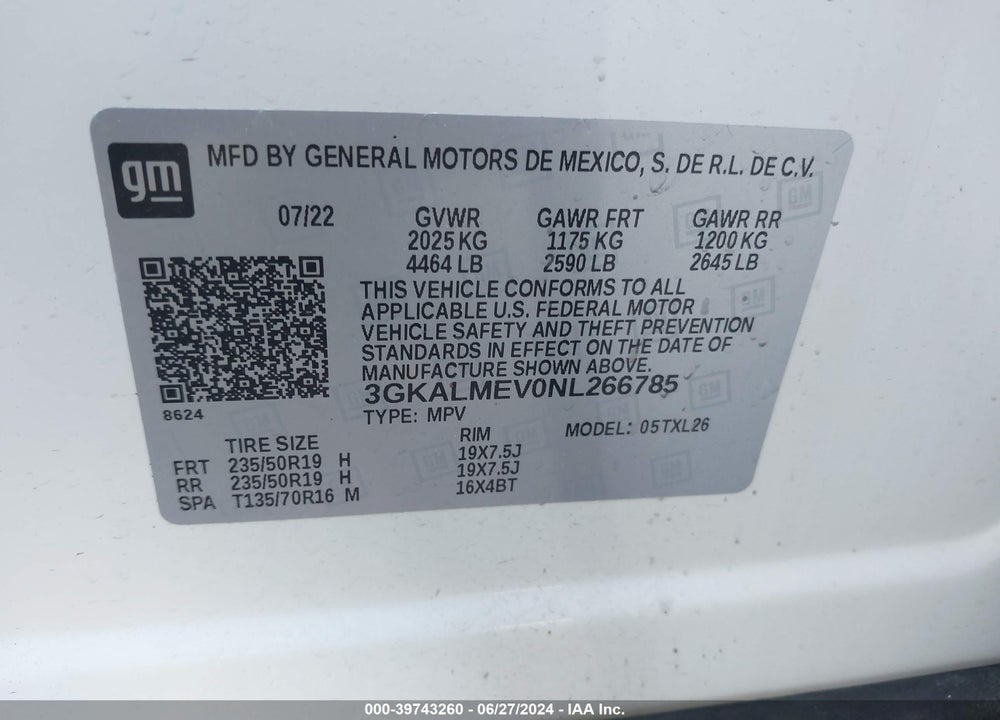2022 GMC TERRAIN FWD SLE VIN: 3GKALMEV0NL266785