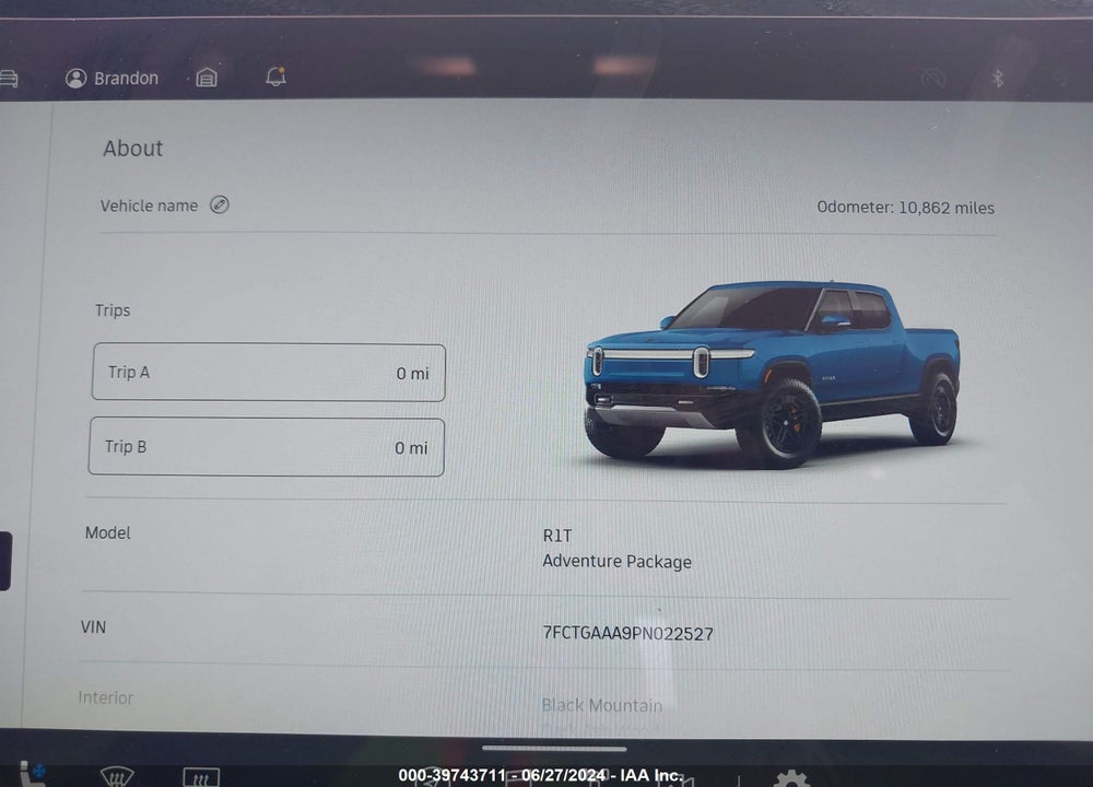 2023 RIVIAN R1T ADVENTURE QUAD-MOTOR LARGE PACK VIN: 7FCTGAAA9PN022527