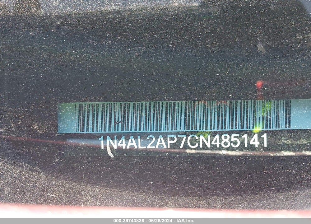 2012 NISSAN ALTIMA 2.5 S VIN: 1N4AL2AP7CN485141