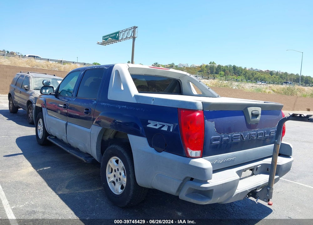 2002 CHEVROLET AVALANCHE 1500 VIN: 3GNEK13T62G256970