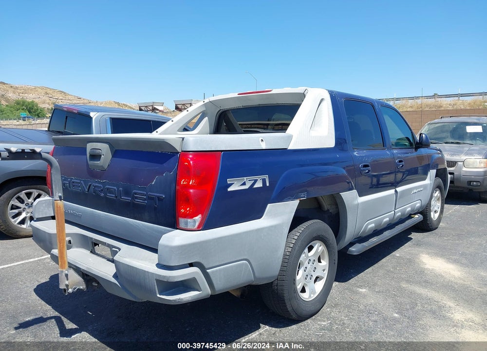 2002 CHEVROLET AVALANCHE 1500 VIN: 3GNEK13T62G256970