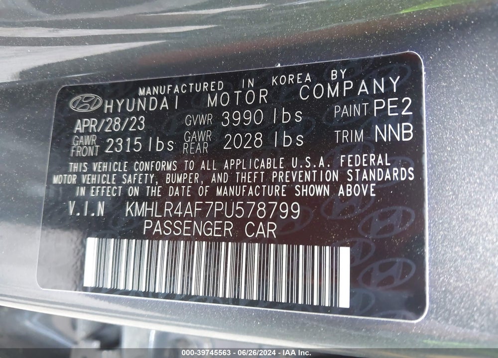 2023 HYUNDAI ELANTRA N LINE VIN: KMHLR4AF7PU578799