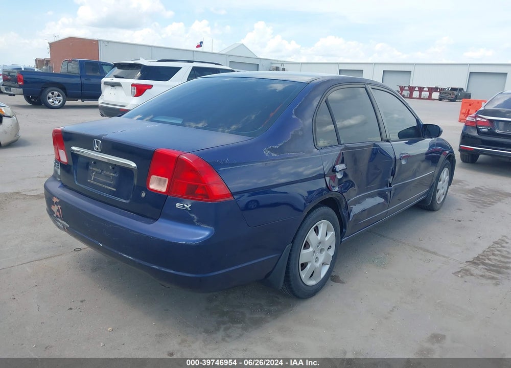 2002 HONDA CIVIC EX VIN: 1HGES26702L079365