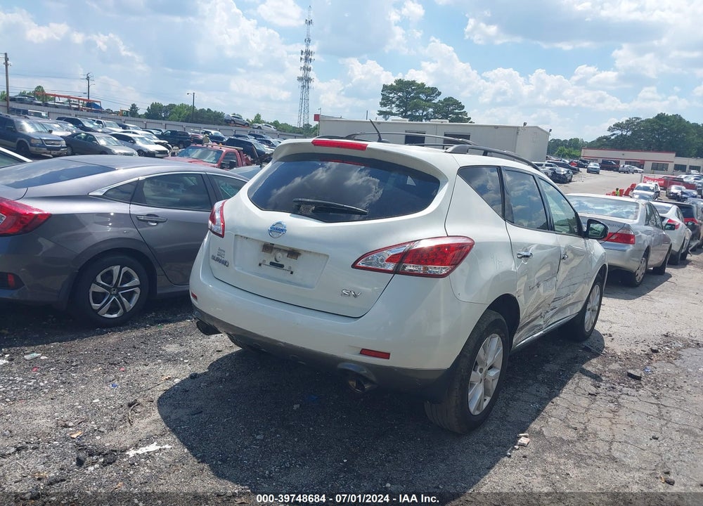 2012 NISSAN MURANO SV VIN: JN8AZ1MUXCW118429